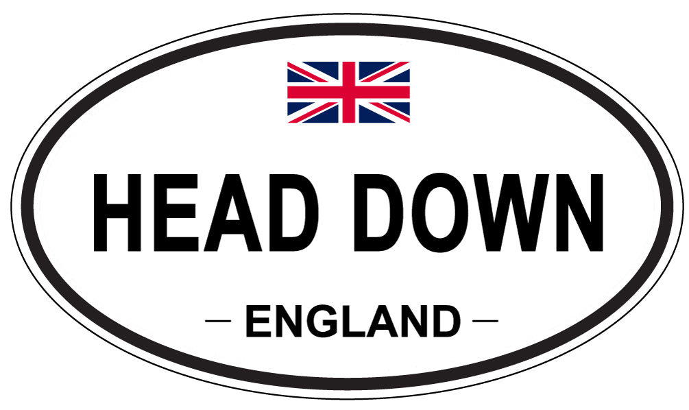 HEAD DOWN, England - Oval Magnet