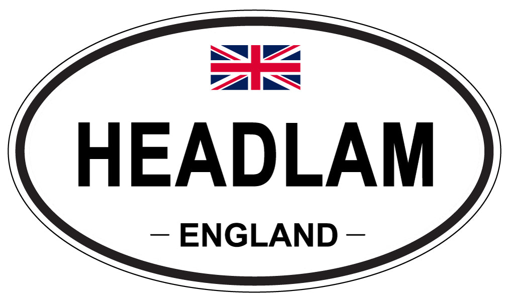 HEADLAM, ENGLAND - Oval Sticker