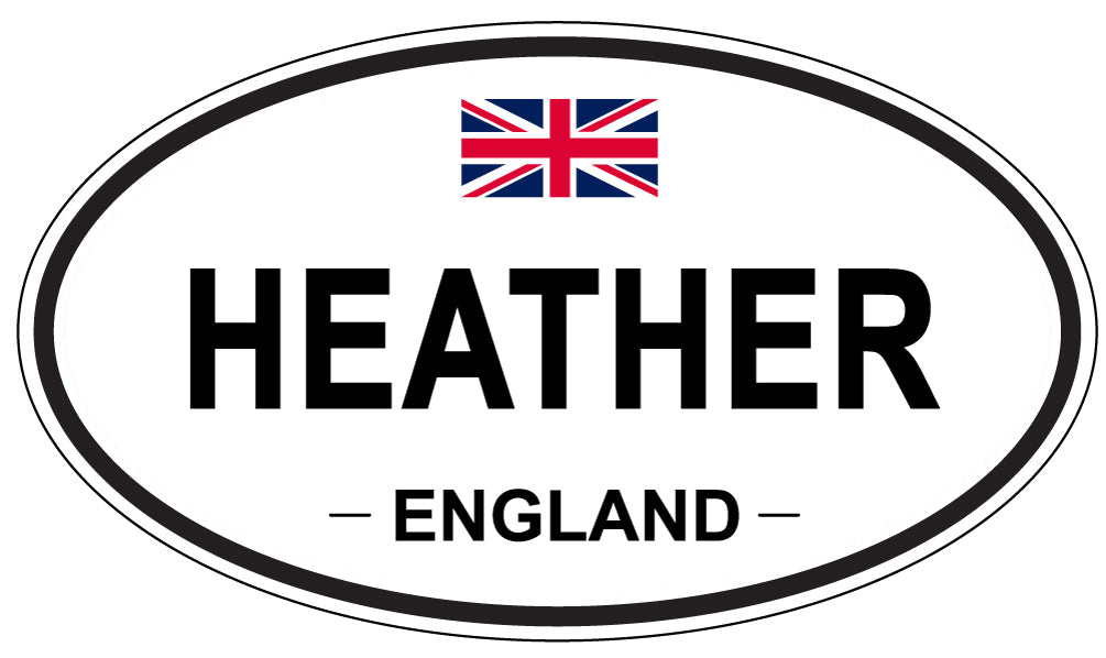 HEATHER, ENGLAND - Oval Sticker