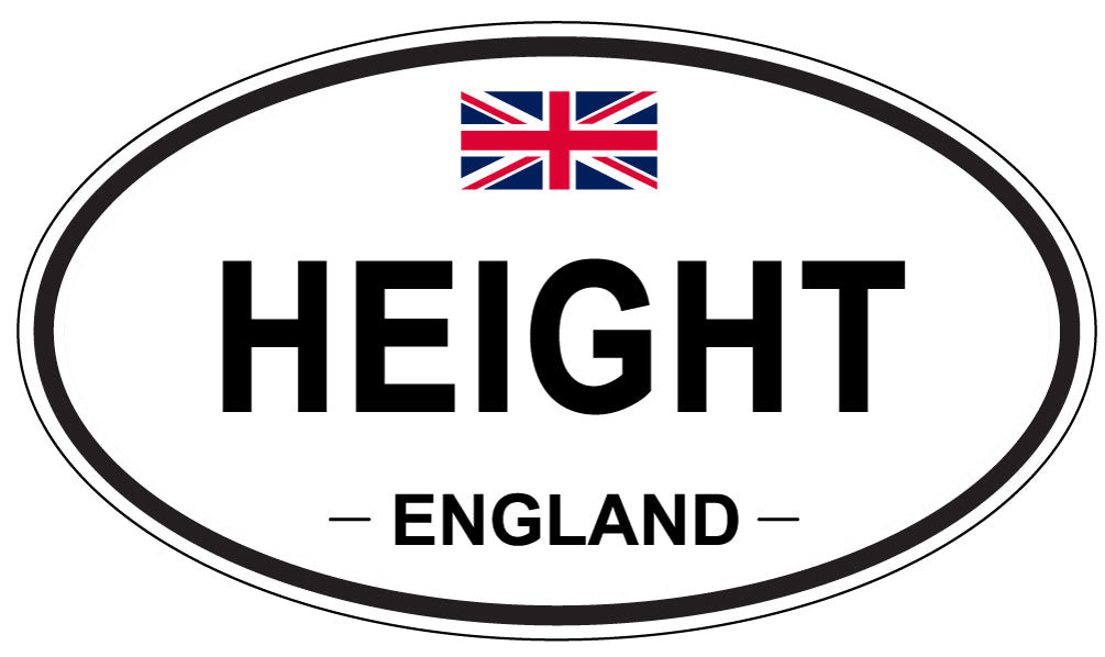 HEIGHT, ENGLAND - Oval Sticker