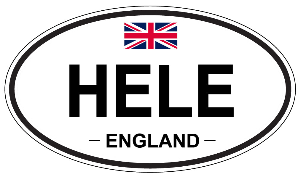 HELE, ENGLAND - Oval Sticker