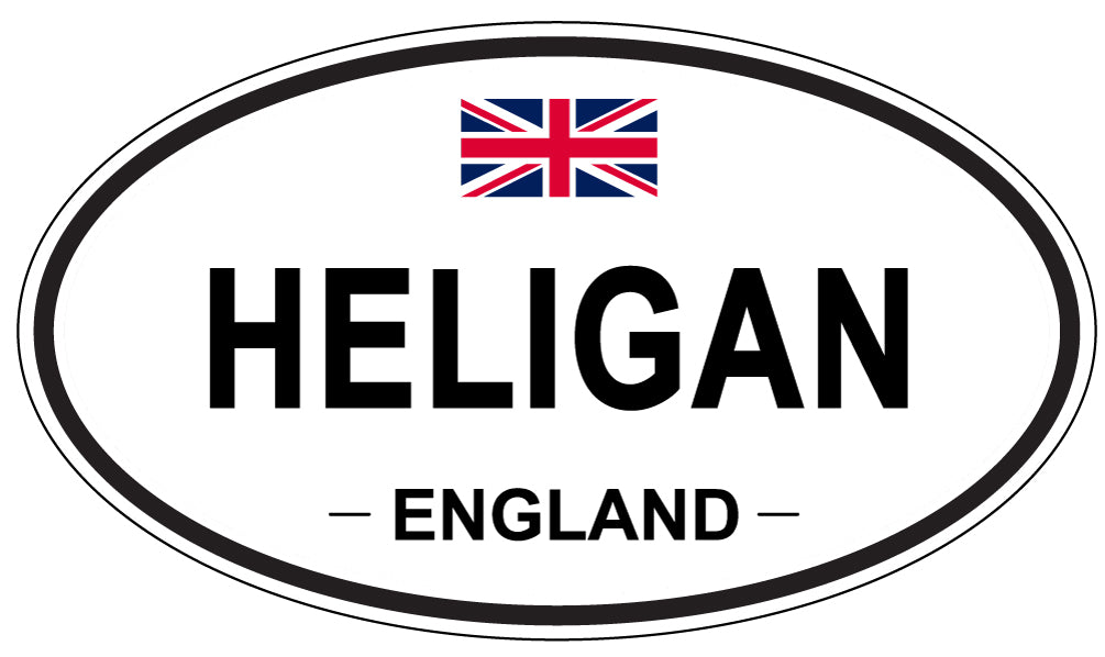HELIGAN, ENGLAND - Oval Sticker