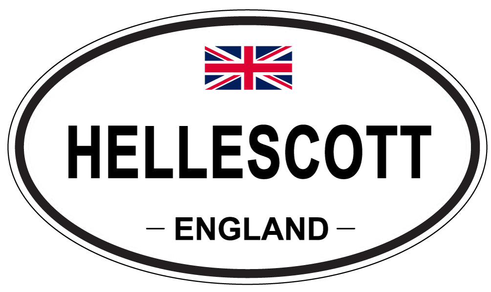 HELLESCOTT, ENGLAND - Oval Sticker