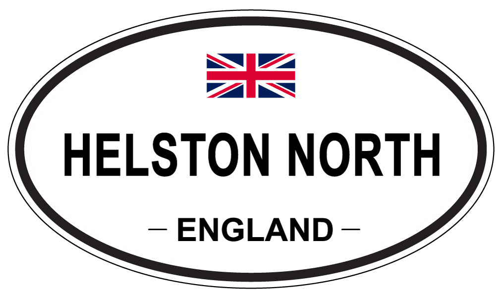 HELSTON NORTH, ENGLAND - Oval Sticker