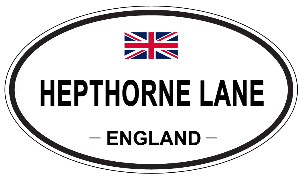 HEPTHORNE LANE, ENGLAND - Oval Sticker