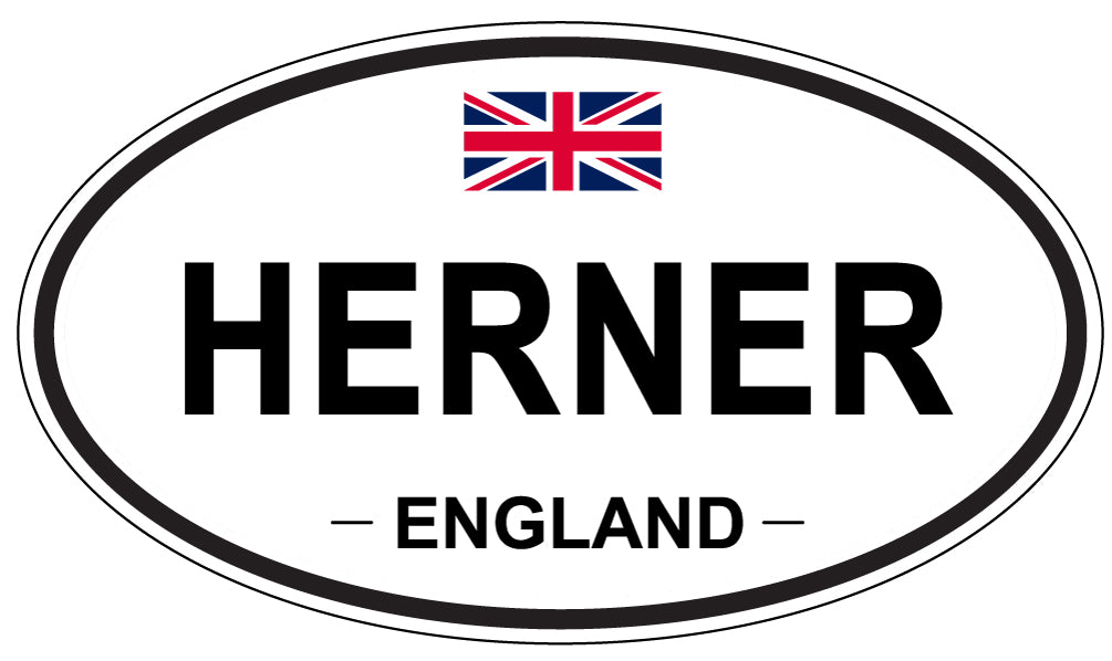 HERNER, ENGLAND - Oval Sticker