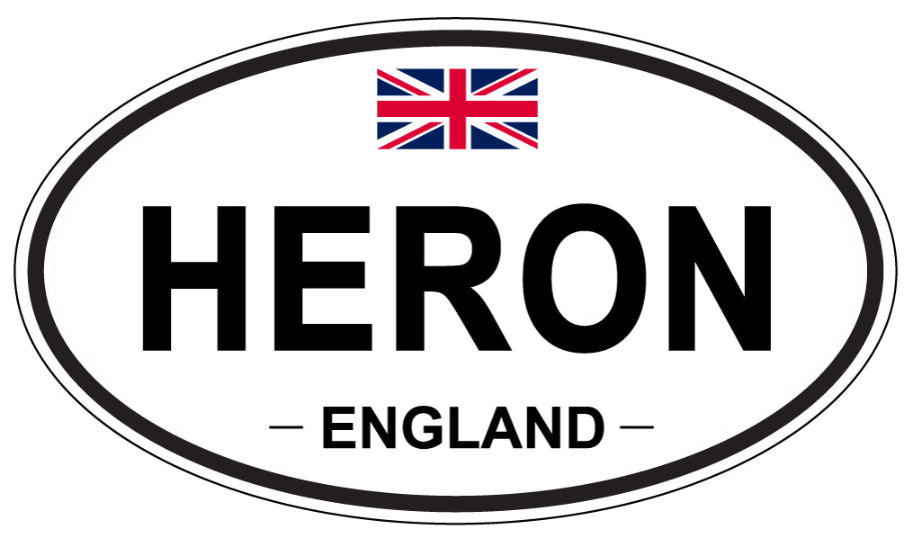 HERON, ENGLAND - Oval Sticker