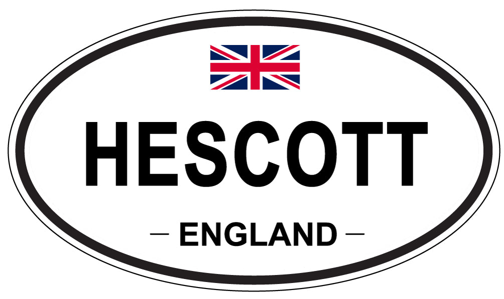 HESCOTT, ENGLAND - Oval Sticker