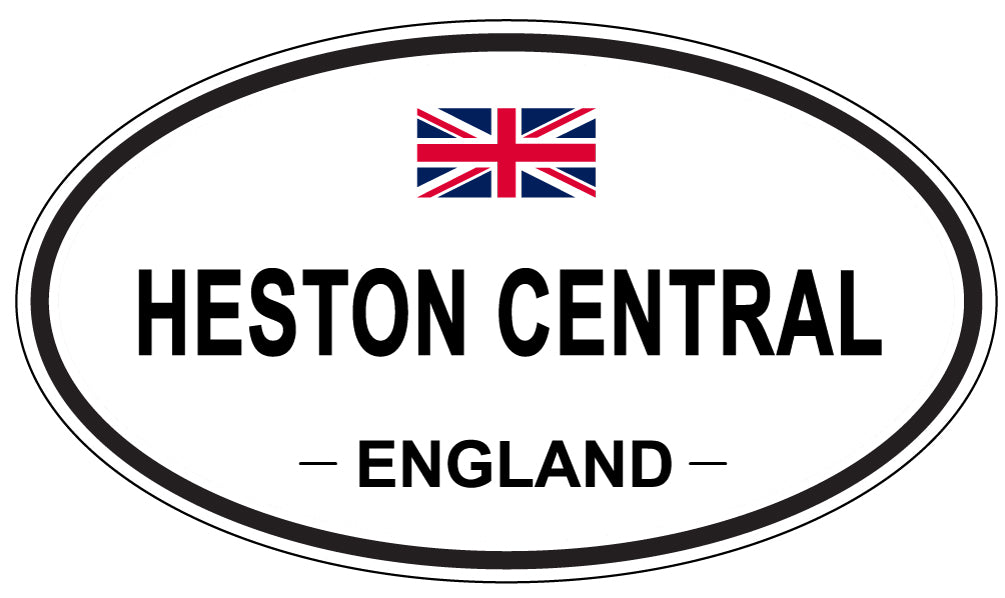 HESTON CENTRAL, ENGLAND - Oval Sticker