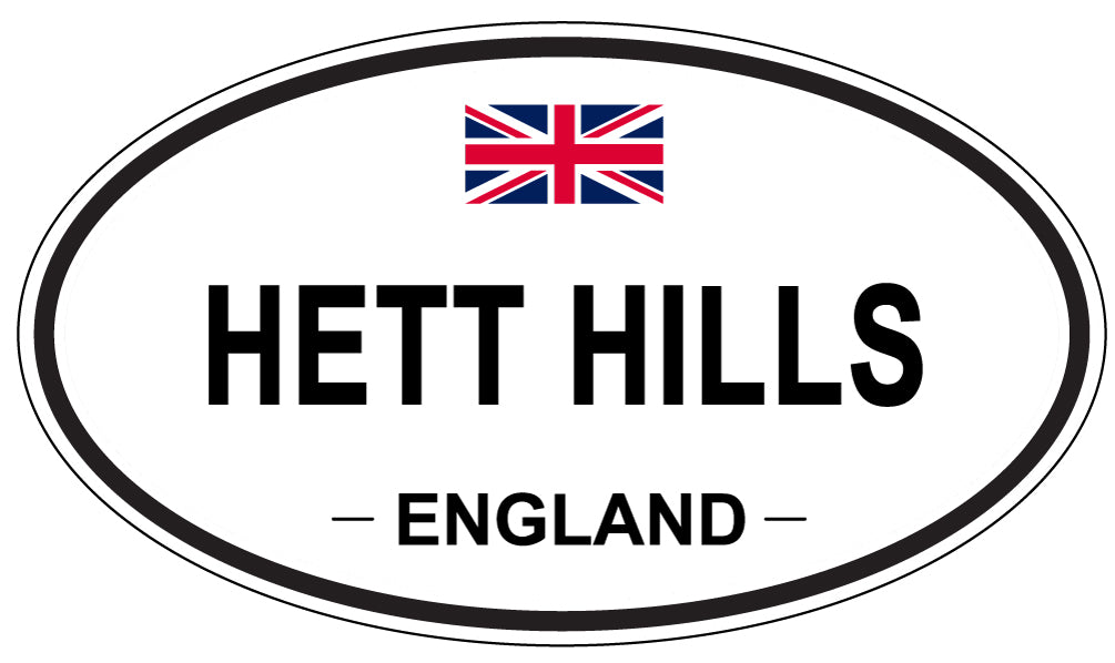 HETT HILLS, ENGLAND - Oval Sticker