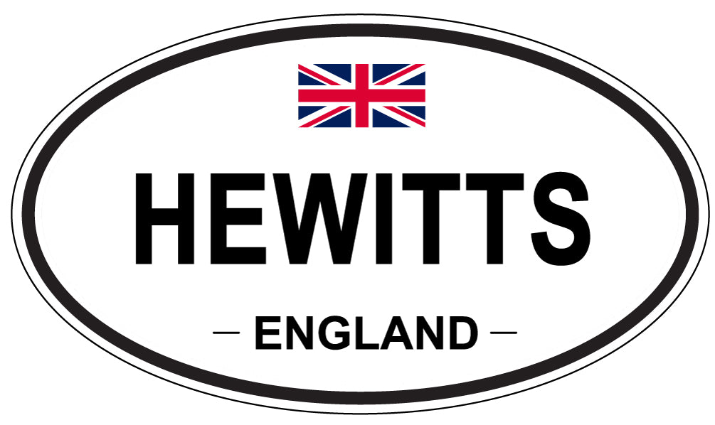 HEWITTS, ENGLAND - Oval Sticker