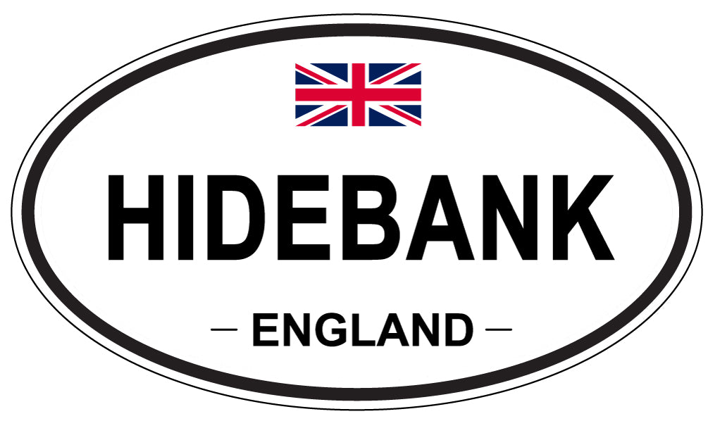HIDEBANK, ENGLAND - Oval Sticker