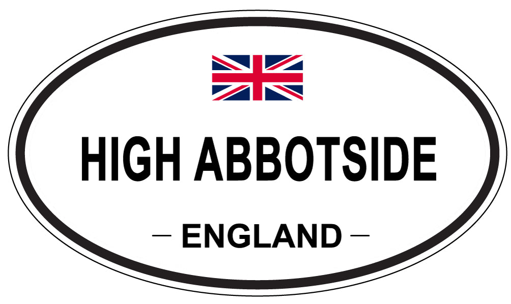 HIGH ABBOTSIDE, ENGLAND - Oval Sticker