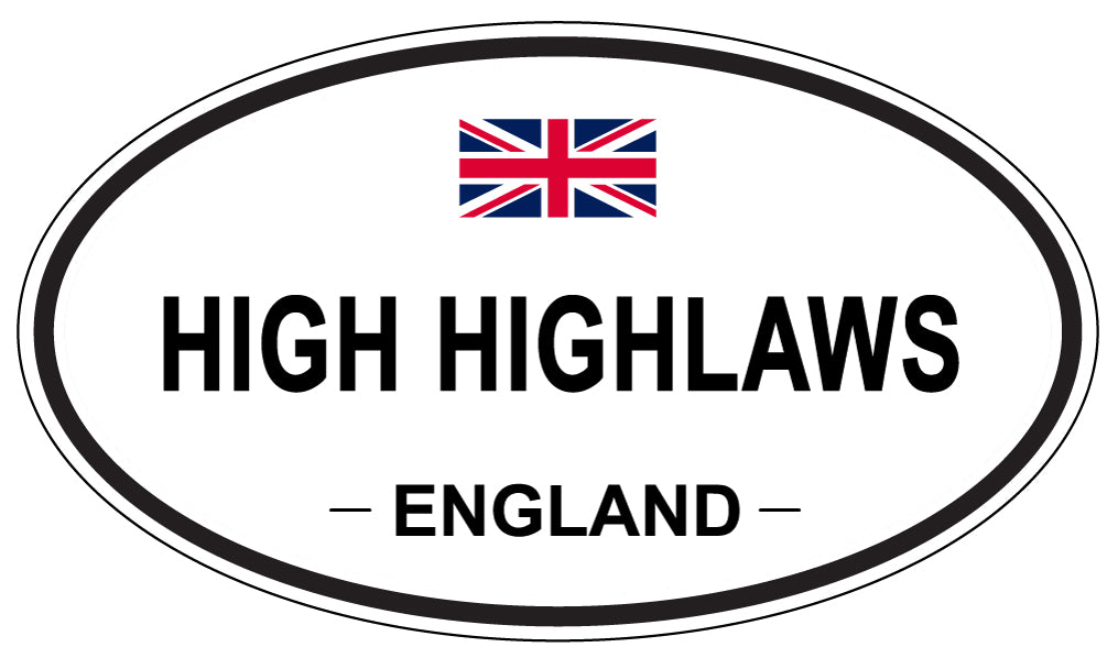 HIGH HIGHLAWS, ENGLAND - Oval Sticker