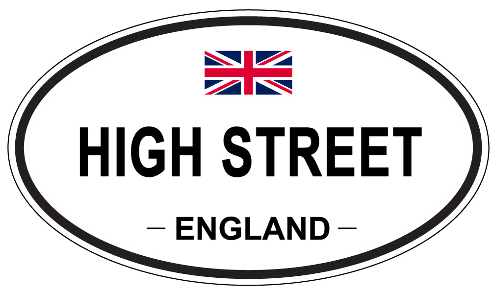 HIGH STREET, ENGLAND - Oval Sticker