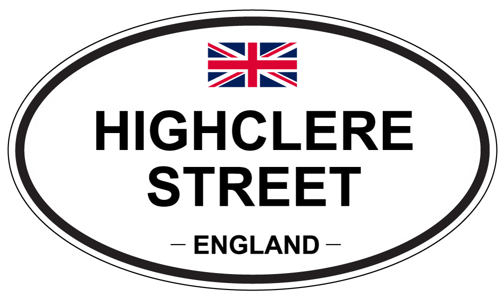 HIGHCLERE STREET, ENGLAND - Oval Sticker