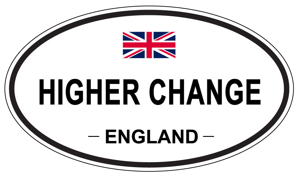 HIGHER CHANGE, ENGLAND - Oval Sticker