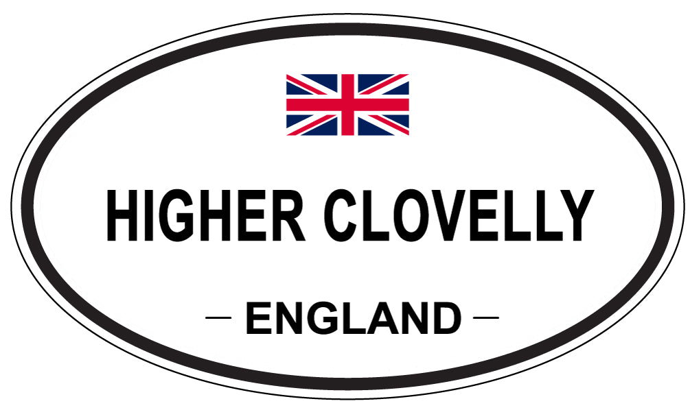 HIGHER CLOVELLY, ENGLAND - Oval Sticker