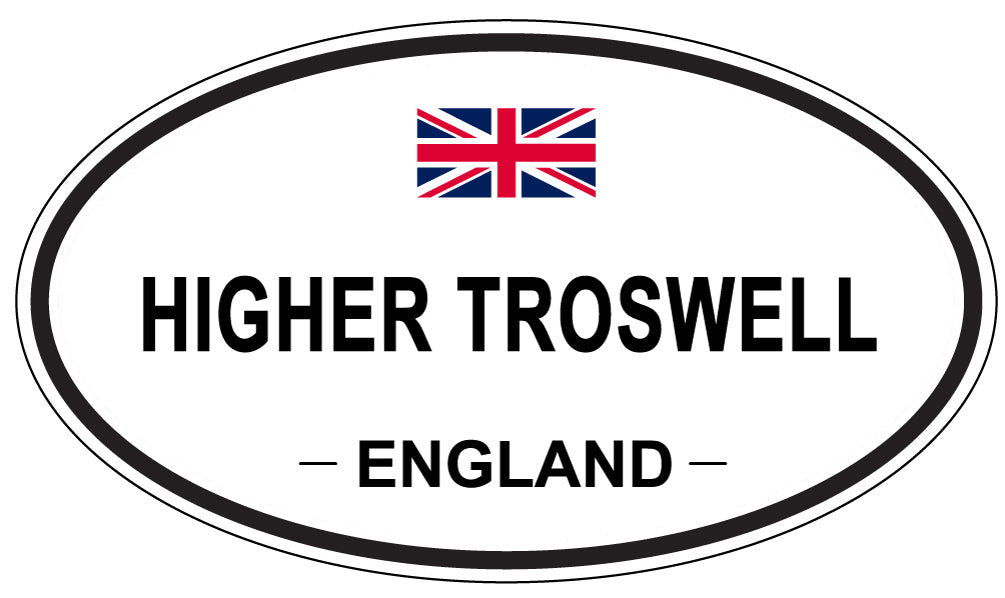 HIGHER TROSWELL, ENGLAND - Oval Sticker