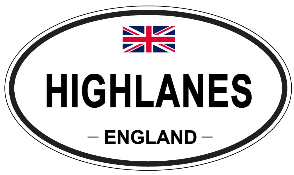HIGHLANES, ENGLAND - Oval Sticker