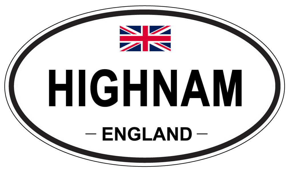 HIGHNAM, ENGLAND - Oval Sticker