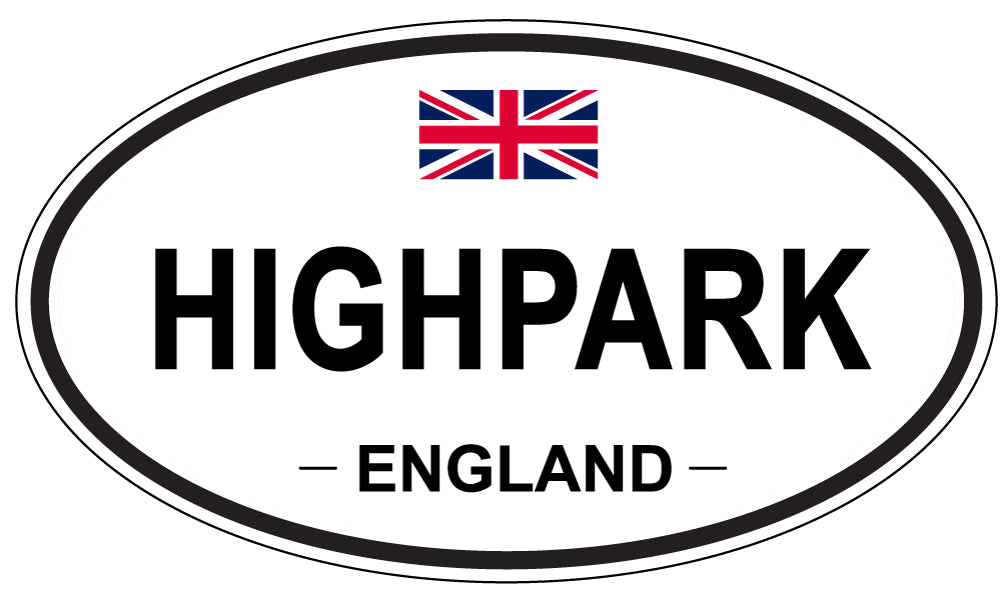 HIGHPARK, ENGLAND - Oval Sticker