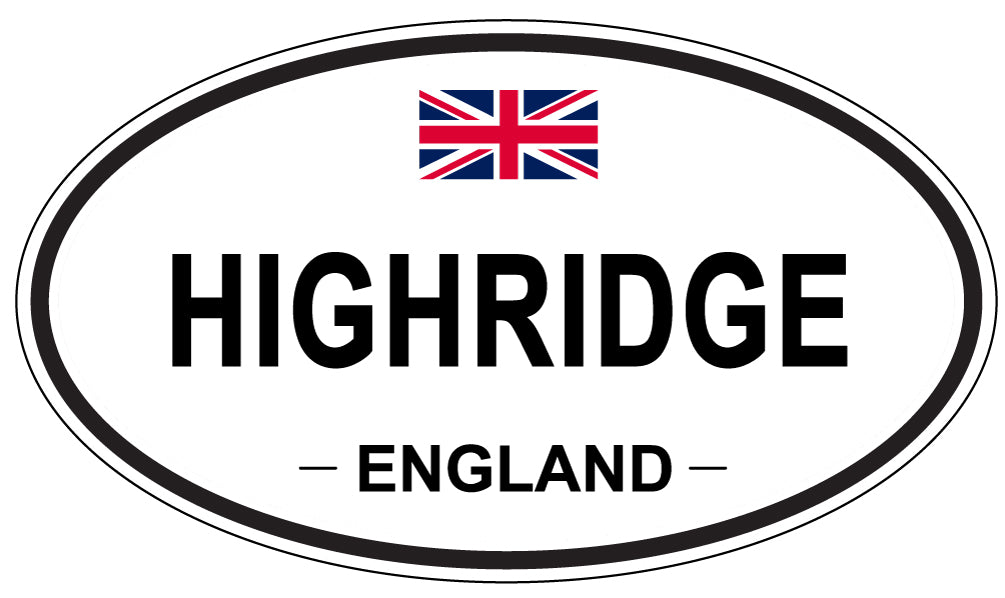 HIGHRIDGE, ENGLAND - Oval Sticker