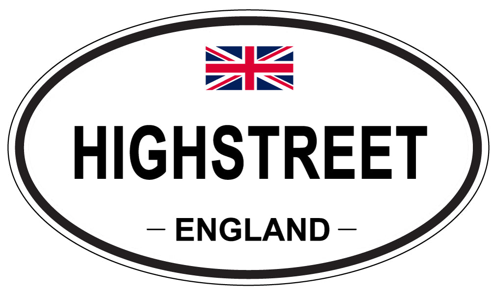 HIGHSTREET, ENGLAND - Oval Sticker