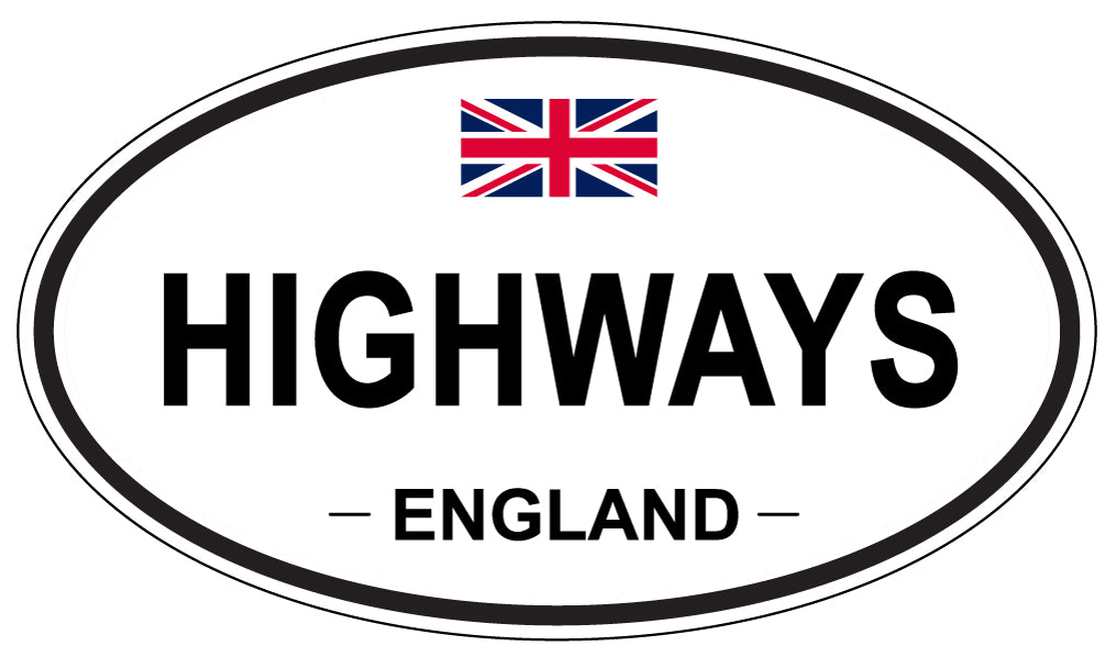 HIGHWAYS, England - Oval Magnet
