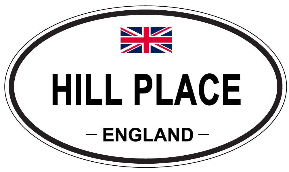 HILL PLACE, ENGLAND - Oval Sticker