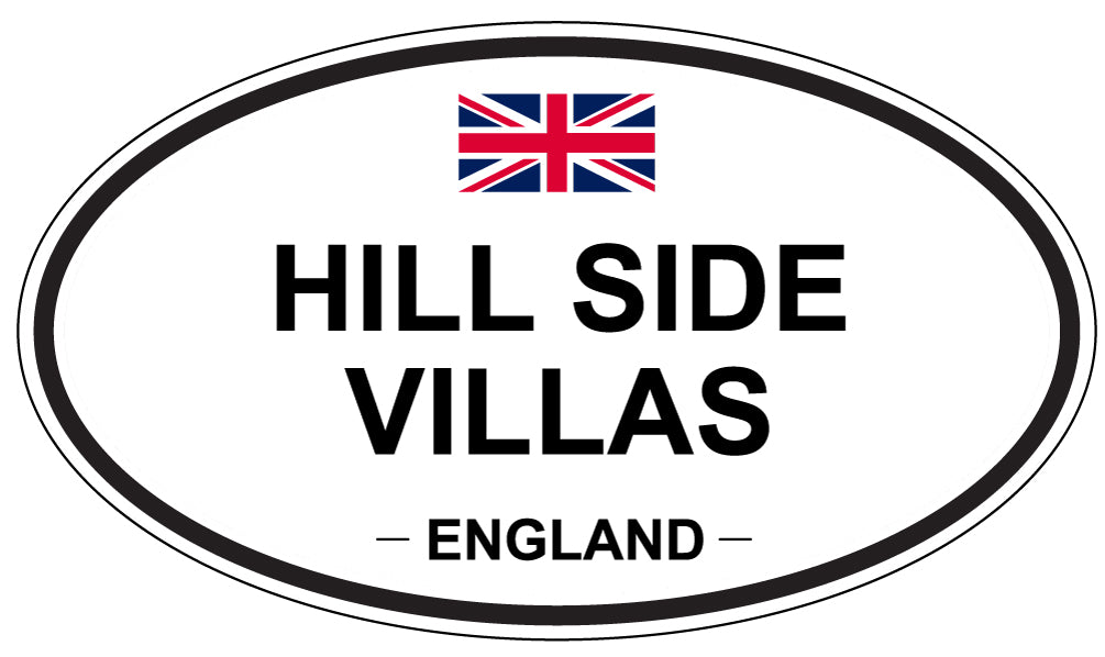 HILL SIDE VILLAS, ENGLAND - Oval Sticker
