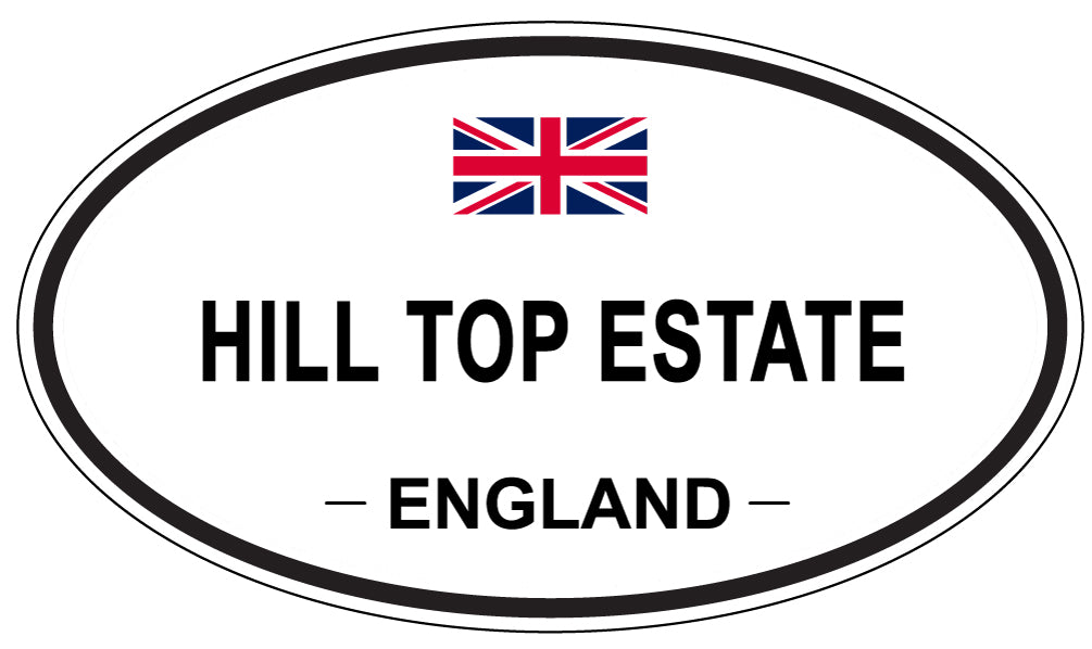 HILL TOP ESTATE, England - Oval Magnet