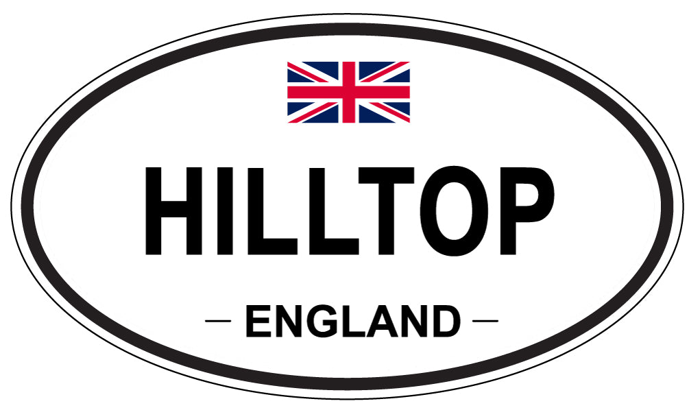 HILLTOP, ENGLAND - Oval Sticker