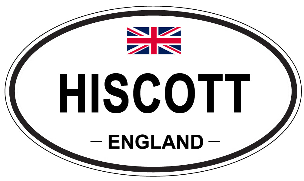 HISCOTT, ENGLAND - Oval Sticker