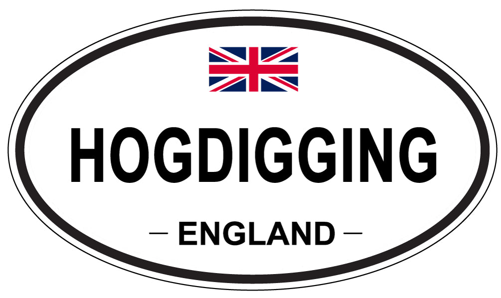 HOGDIGGING, England - Oval Magnet