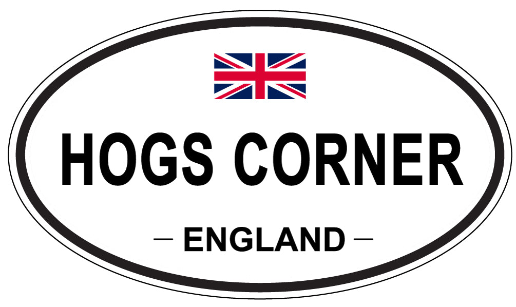 HOGS CORNER, ENGLAND - Oval Sticker