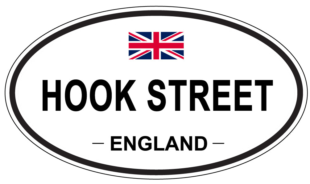 HOOK STREET, ENGLAND - Oval Sticker