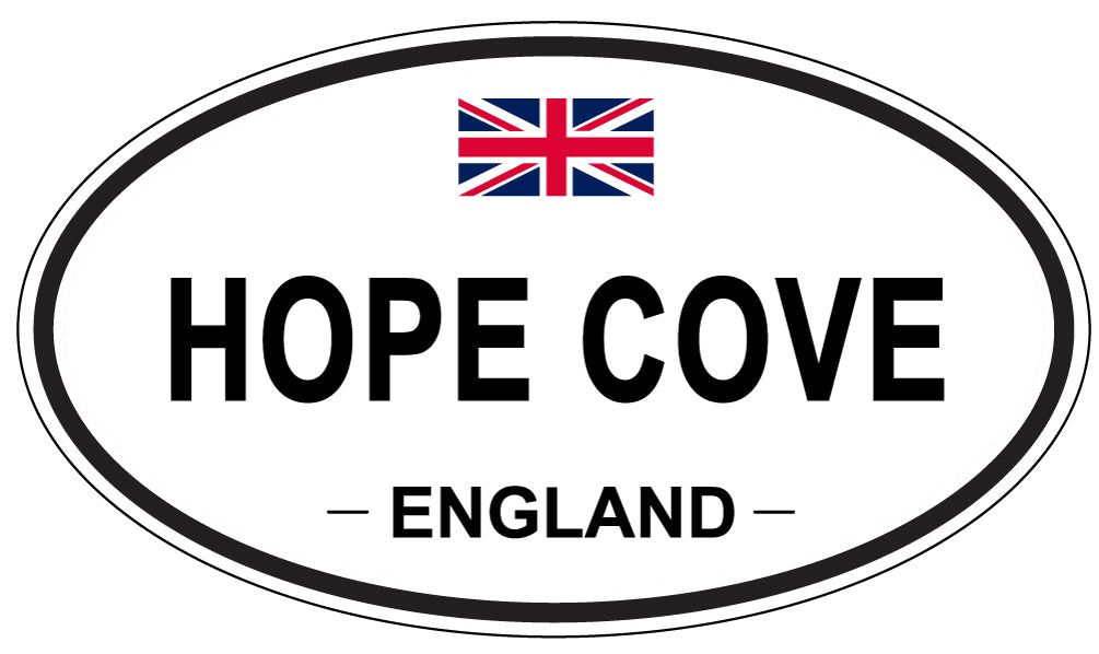 HOPE COVE, ENGLAND - Oval Sticker