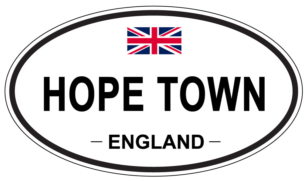 HOPE TOWN, ENGLAND - Oval Sticker
