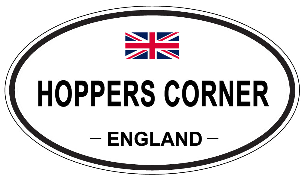 HOPPERS CORNER, ENGLAND - Oval Sticker
