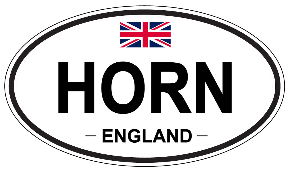 HORN, ENGLAND - Oval Sticker