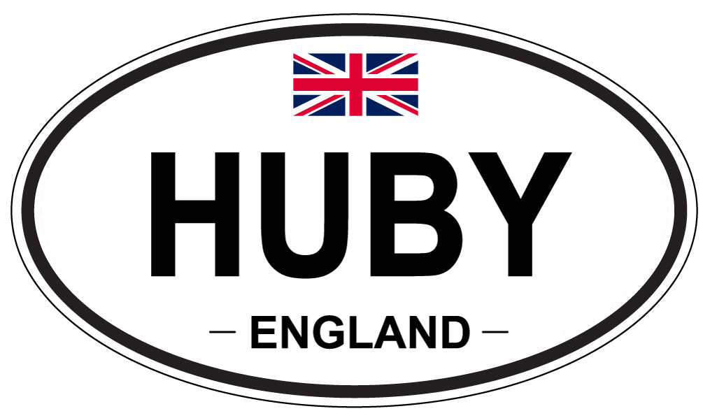 HUBY, ENGLAND - Oval Sticker