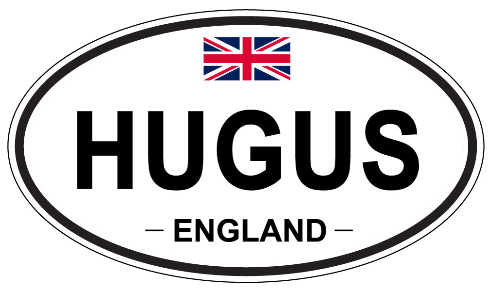 HUGUS, ENGLAND - Oval Sticker