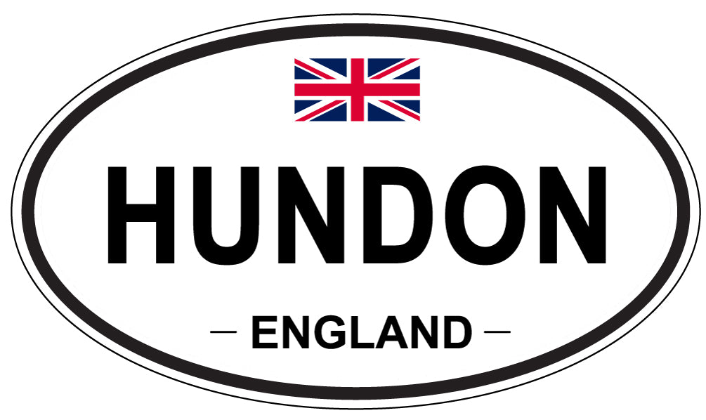 HUNDON, ENGLAND - Oval Sticker