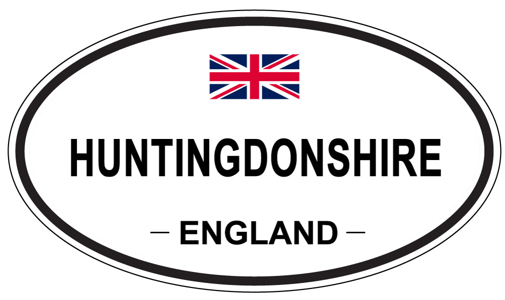 HUNTINGDONSHIRE, ENGLAND - Oval Sticker