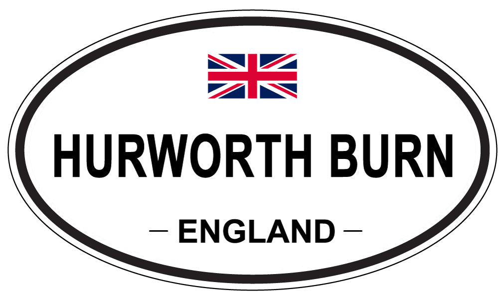 HURWORTH BURN, ENGLAND - Oval Sticker