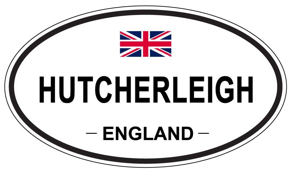 HUTCHERLEIGH, ENGLAND - Oval Sticker