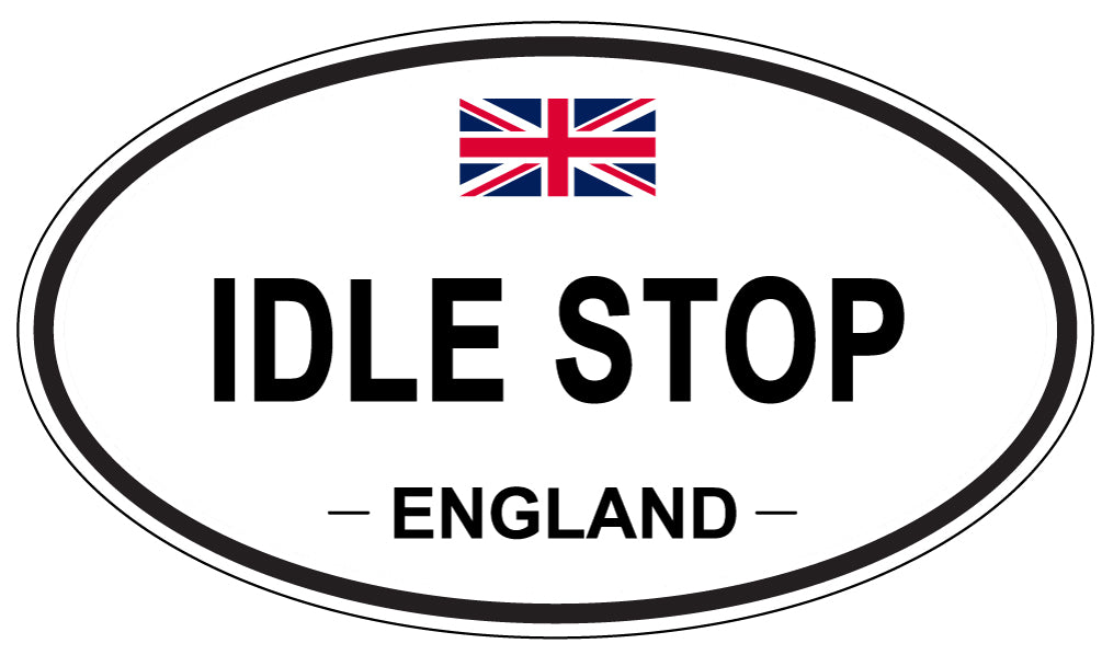 IDLE STOP, England - Oval Magnet