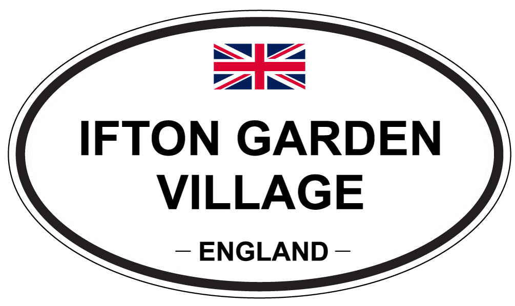 IFTON GARDEN VILLAGE, ENGLAND - Oval Sticker