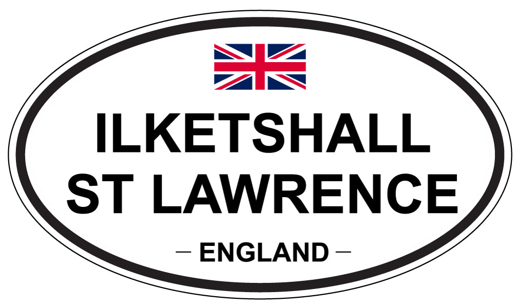 ILKETSHALL ST LAWRENCE, ENGLAND - Oval Sticker